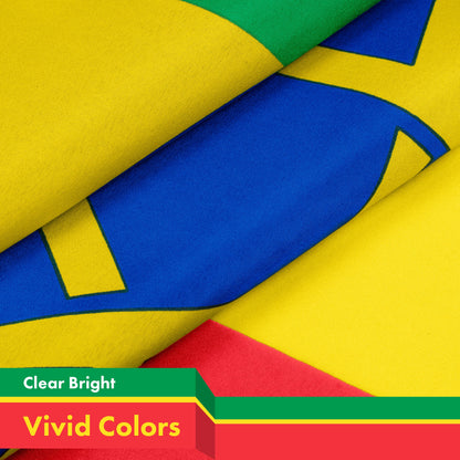 Ethiopia (Ethiopian) Flag | 3x5 feet | Printed 150D Indoor/Outdoor, Vibrant Colors, Brass Grommets, Quality Polyester, Much Thicker More Durable Than 100D 75D Polyester