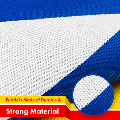 Blue Estelada (Catalan) Flag | 3x5 feet | Printed 150D Indoor/Outdoor, Vibrant Colors, Brass Grommets, Quality Polyester, Much Thicker More Durable Than 100D 75D Polyester