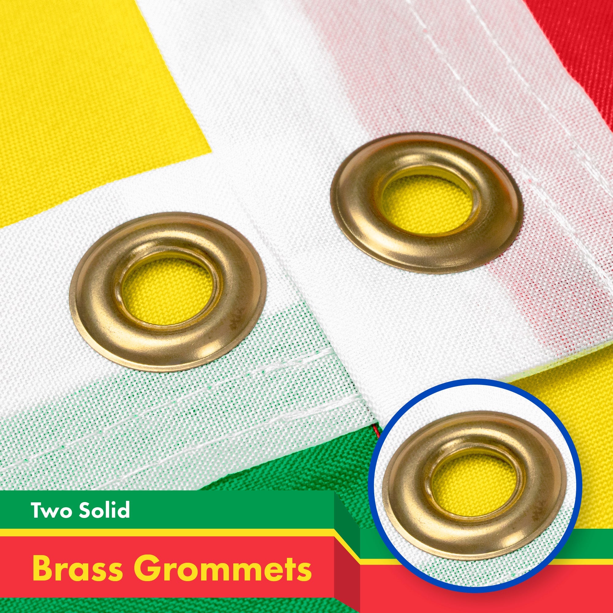 Ethiopia (Ethiopian) Flag | 3x5 feet | Printed 150D Indoor/Outdoor, Vibrant Colors, Brass Grommets, Quality Polyester, Much Thicker More Durable Than 100D 75D Polyester