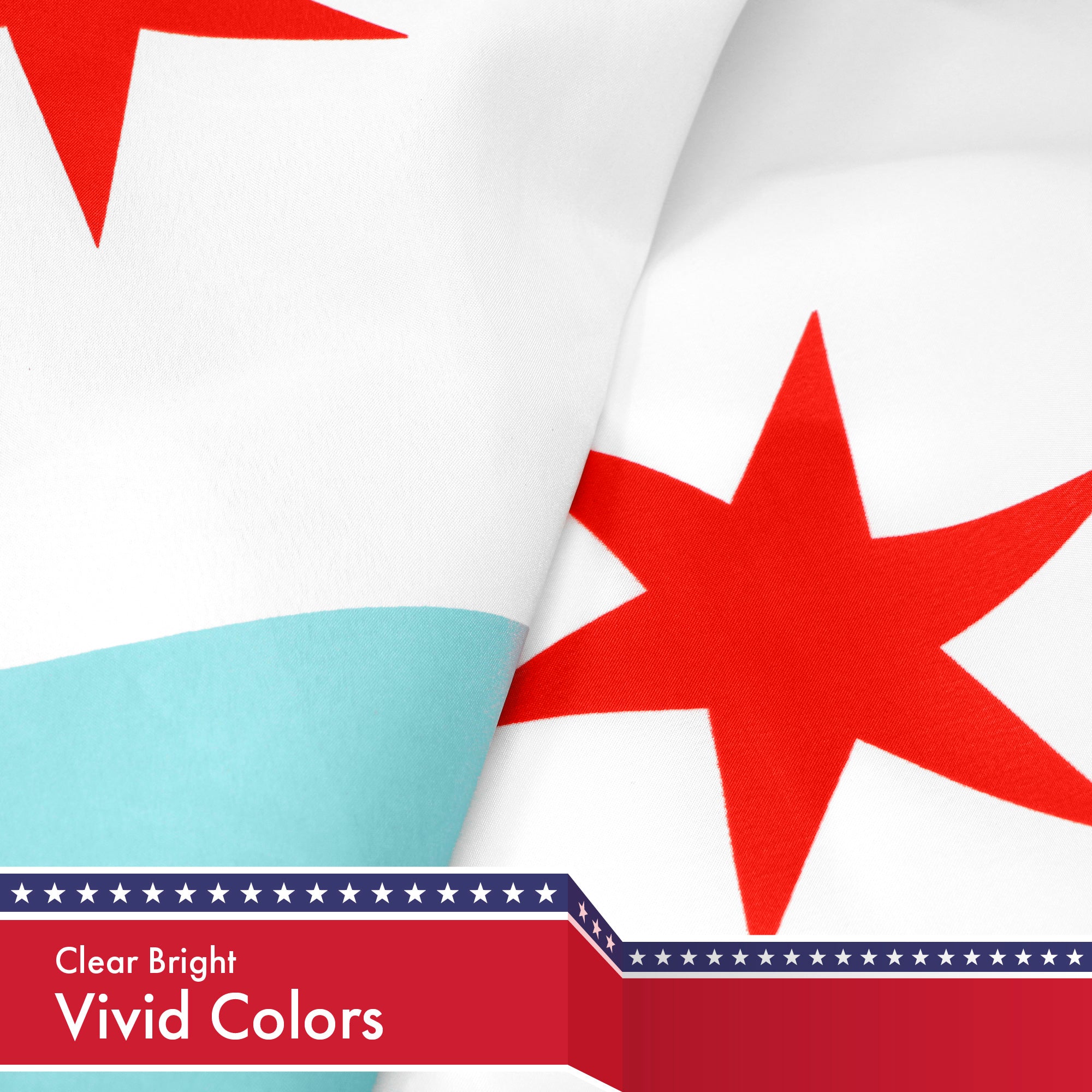 G128 Chicago City Flag | 3x5 feet | Printed 150D Quality Polyester