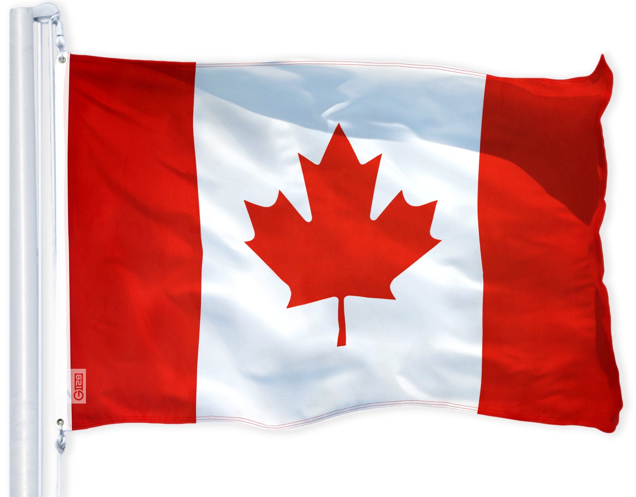 G128 - Canada (Canadian) Flag 3x5 FT Printed Brass Grommets 150D Polyester Indoor/Outdoor - Much Thicker More Durable Than 100D 75D Polyester