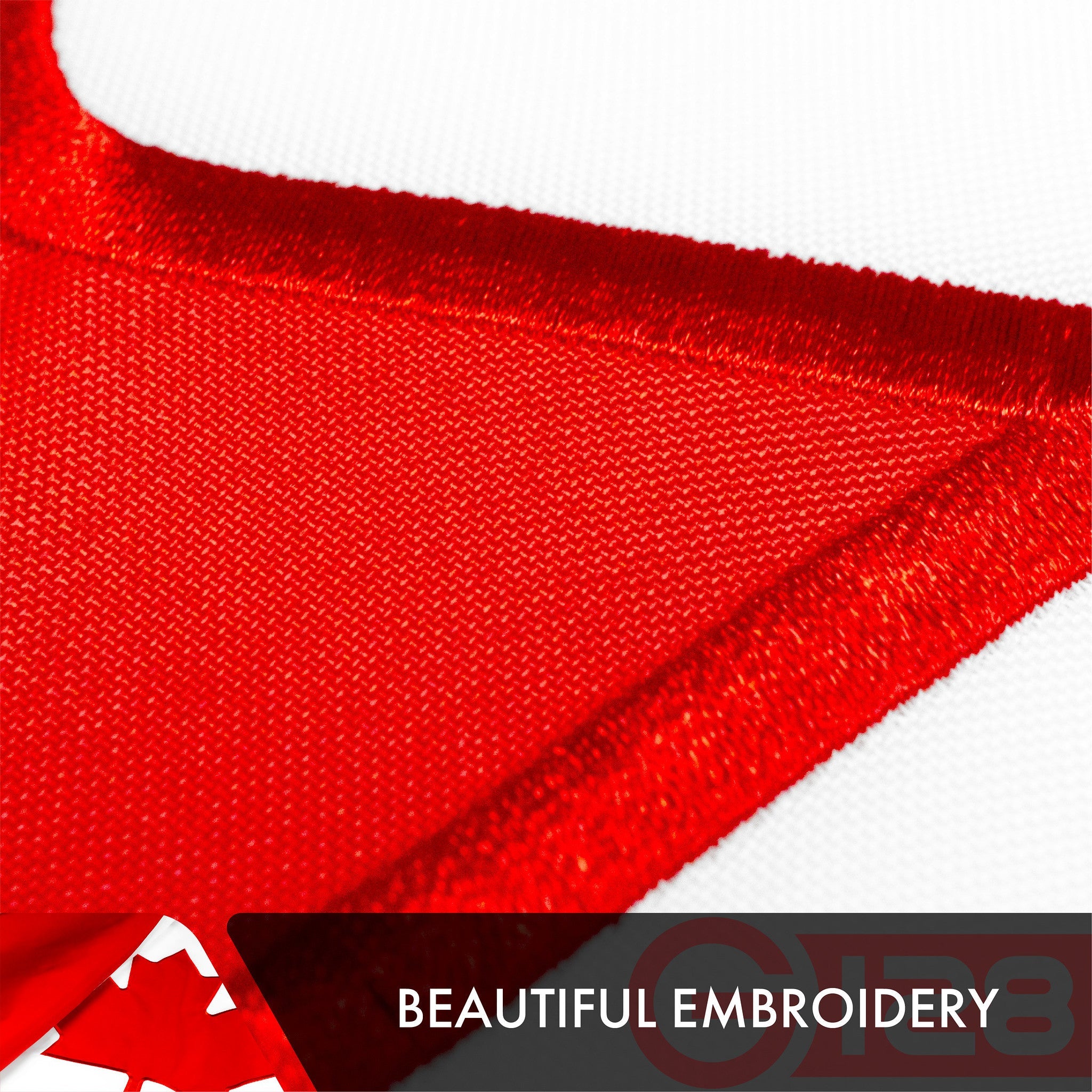 G128 Canada Canadian Flag | 3x6 Ft | Double ToughWeave Series Double Sided Embroidered 210D Poly | Official Proportion, Country Flag, Embroidered Design, Indoor/Outdoor, Brass Grommets, 3-ply