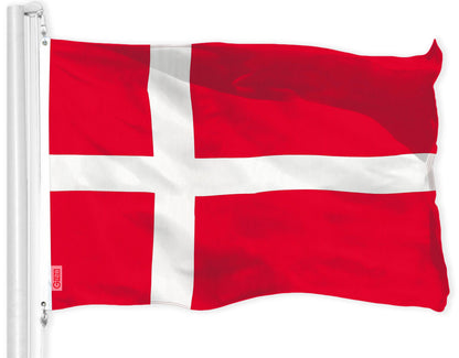 Denmark (Danish) Flag 150D Printed Polyester 3x5 Ft
