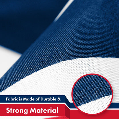 G128 Dominican Republic Flag | 3x5 feet | Printed 150D Indoor/Outdoor, Vibrant Colors, Brass Grommets, Quality Polyester, Much Thicker More Durable Than 100D 75D Polyester