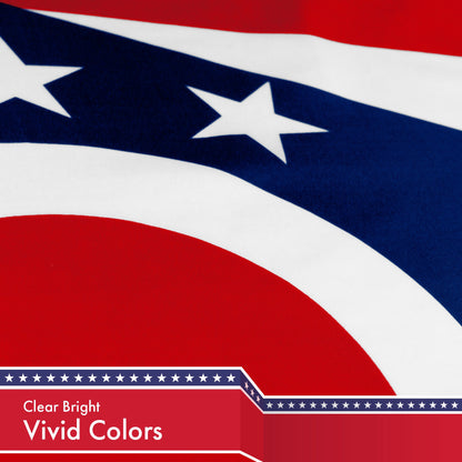 Ohio State Flag 150D Printed Polyester 3x5 Ft