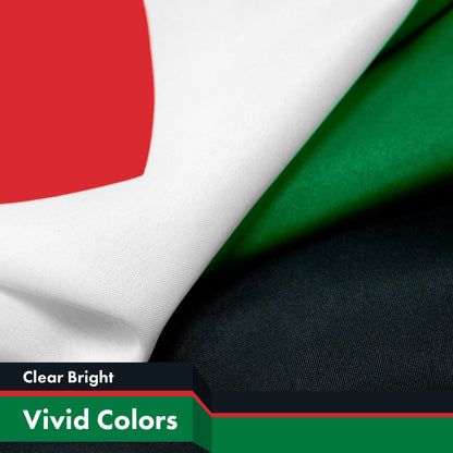 G128 Palestine Palestinian Flag | 3x5 feet | Printed 150D, Indoor/Outdoor, Vibrant Colors, Brass Grommets, Quality Polyester, Much Thicker More Durable Than 100D 75D Polyester