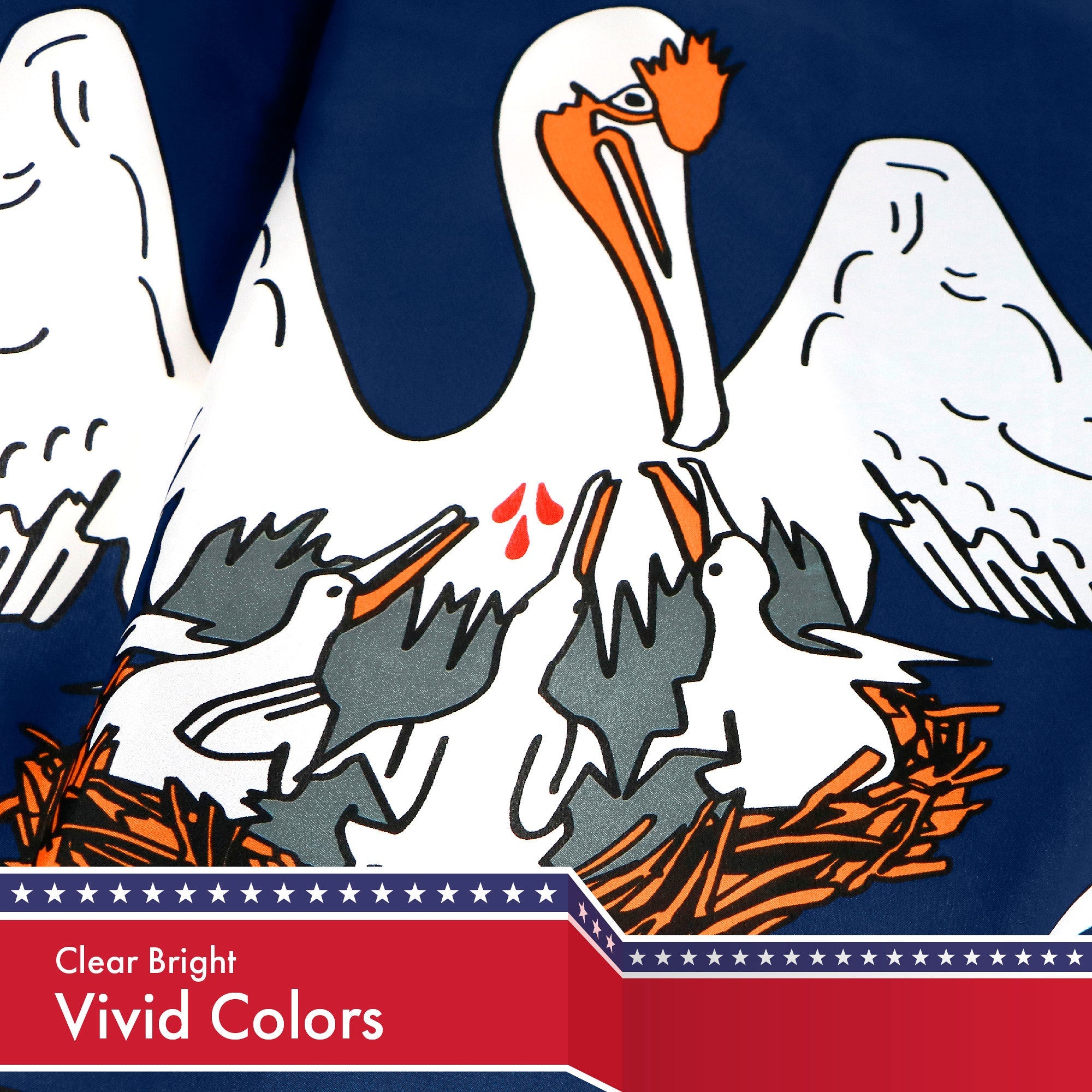 Louisiana State Flag 150D Printed Polyester 3x5 Ft