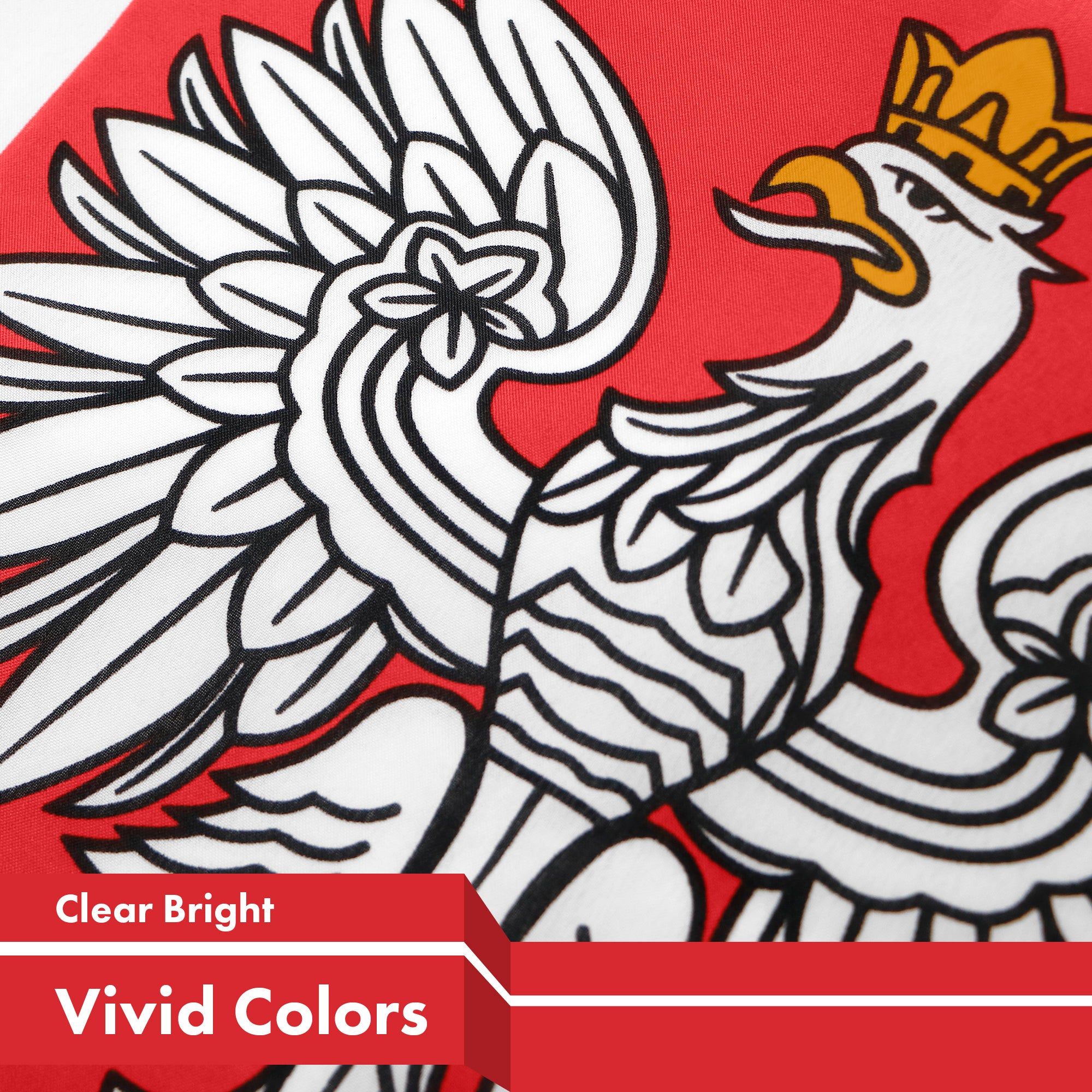 G128 Poland ENSIGN Flag | 3x5 feet | Printed 150D, Indoor/Outdoor, Vibrant Colors, Brass Grommets, Quality Polyester, Much Thicker More Durable Than 100D 75D Polyester