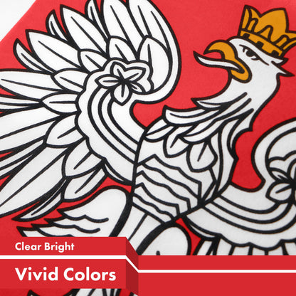 G128 Poland ENSIGN Flag | 3x5 feet | Printed 150D, Indoor/Outdoor, Vibrant Colors, Brass Grommets, Quality Polyester, Much Thicker More Durable Than 100D 75D Polyester