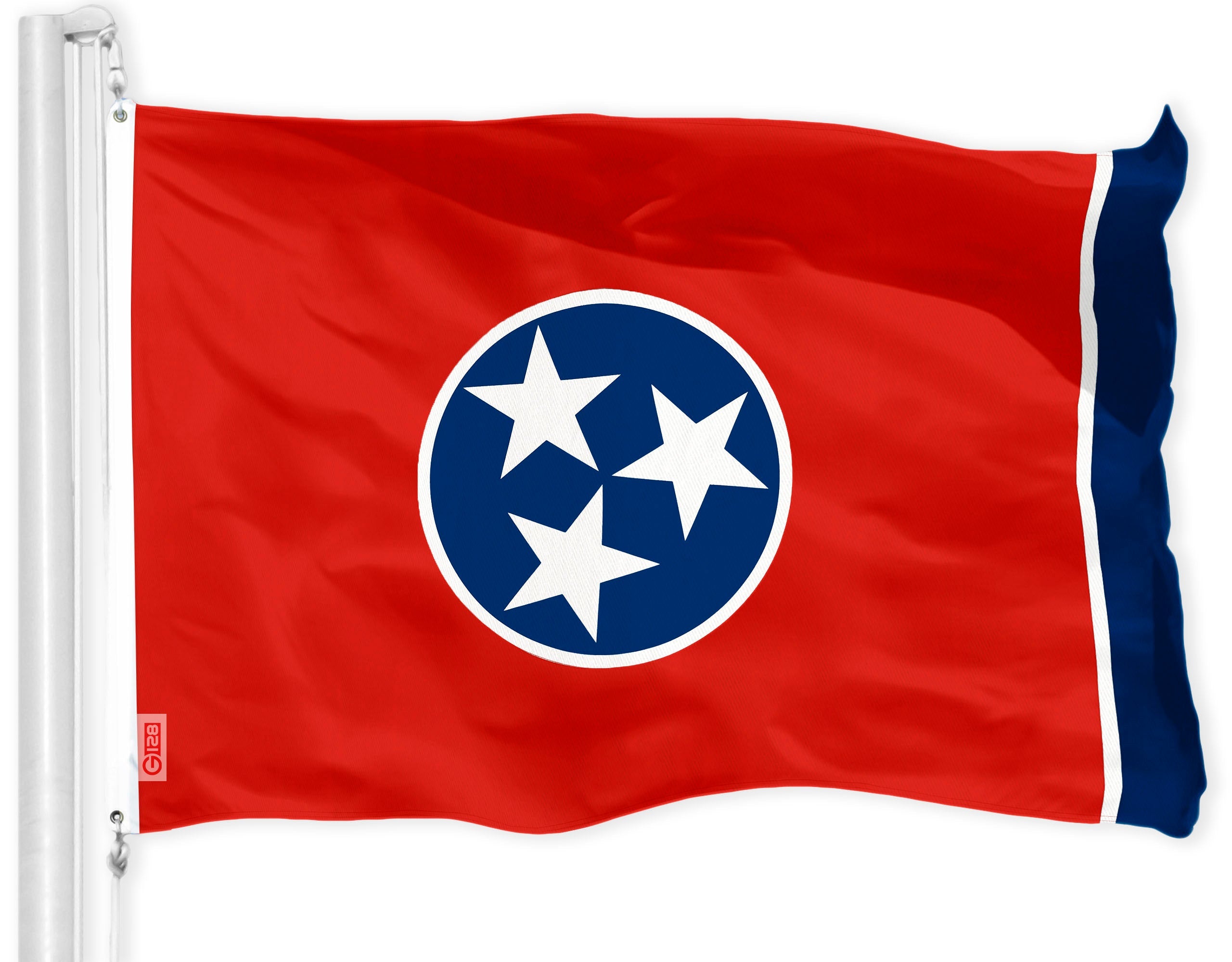 G128 Tennessee State Flag | 3x5 feet | Printed 150D, Indoor/Outdoor, Vibrant Colors, Brass Grommets, Quality Polyester, Much Thicker More Durable Than 100D 75D Polyester