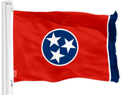 G128 Tennessee State Flag | 3x5 feet | Printed 150D, Indoor/Outdoor, Vibrant Colors, Brass Grommets, Quality Polyester, Much Thicker More Durable Than 100D 75D Polyester