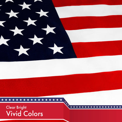 G128 American USA Flag | 2x3 Ft | LiteWeave Pro Series Printed 150D Polyester | Country Flag, Indoor/Outdoor, Vibrant Colors, Brass Grommets, Thicker and More Durable Than 100D 75D Polyester
