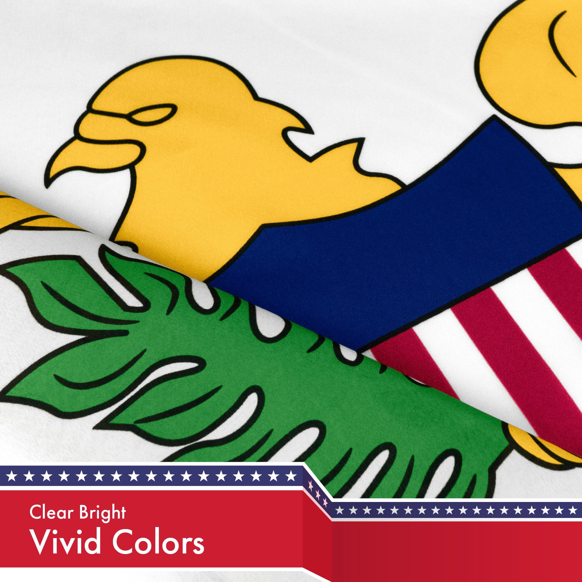 G128 Virgin Islands Flag | 3x5 feet | Printed 150D, Indoor/Outdoor, Vibrant Colors, Brass Grommets, Quality Polyester, Much Thicker More Durable Than 100D 75D Polyester