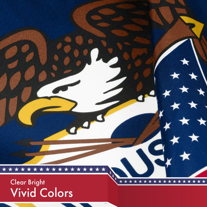 G128 Utah State Flag | 3x5 feet | Printed 150D, Indoor/Outdoor, Vibrant Colors, Brass Grommets, Quality Polyester, Much Thicker More Durable Than 100D 75D Polyester