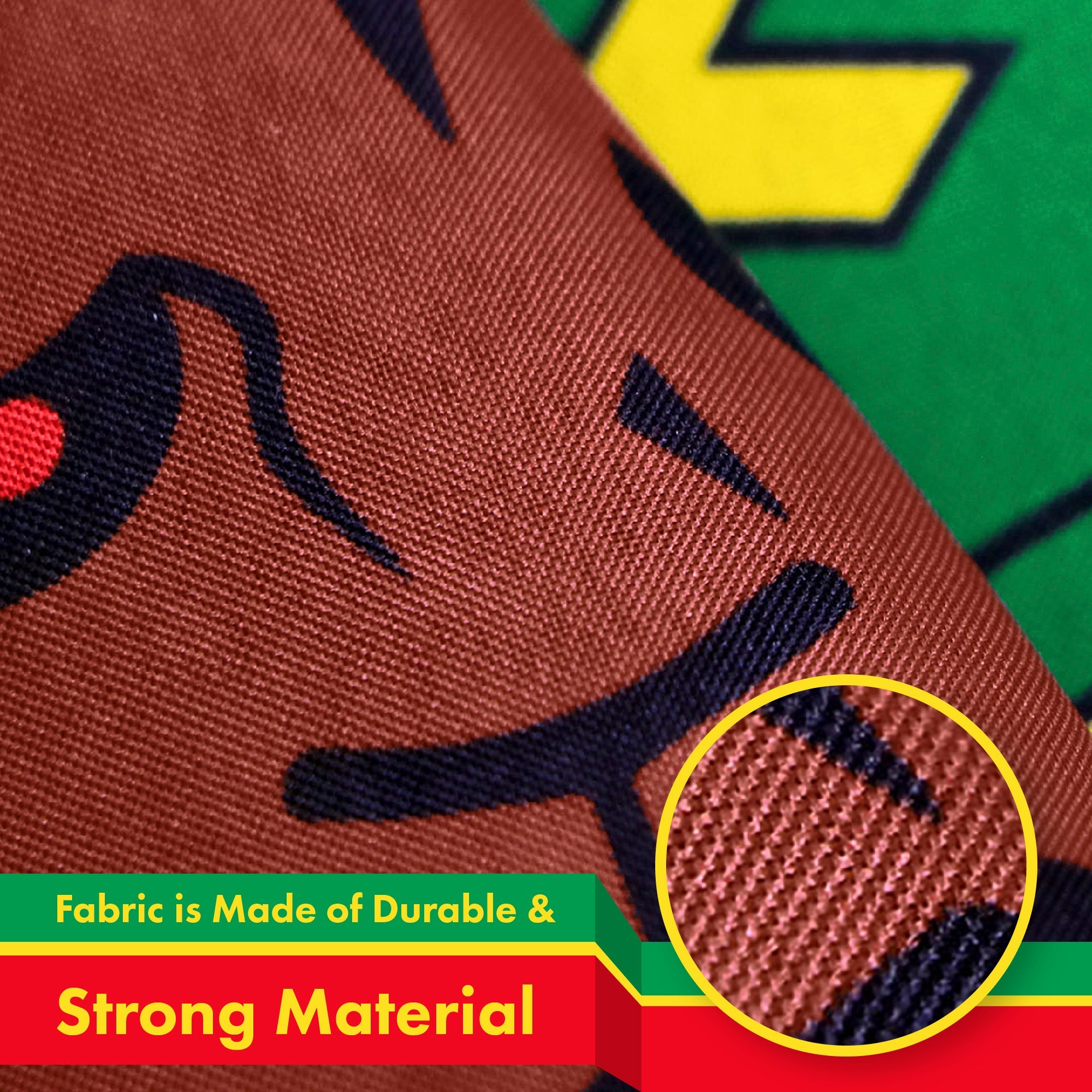 G128 Ethiopia Lion Flag | 3x5 feet | Printed 150D, Indoor/Outdoor, Vibrant Colors, Brass Grommets, Quality Polyester, Much Thicker More Durable Than 100D 75D Polyester