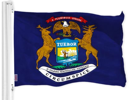Michigan State Flag 150D Printed Polyester 3x5 Ft