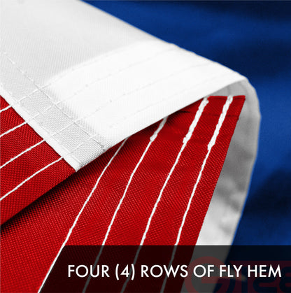 G128 Puerto Rico Puerto Rican Flag | 2x3 Ft | ToughWeave Series Embroidered 300D Polyester | Embroidered Design, Indoor/Outdoor, Brass Grommets