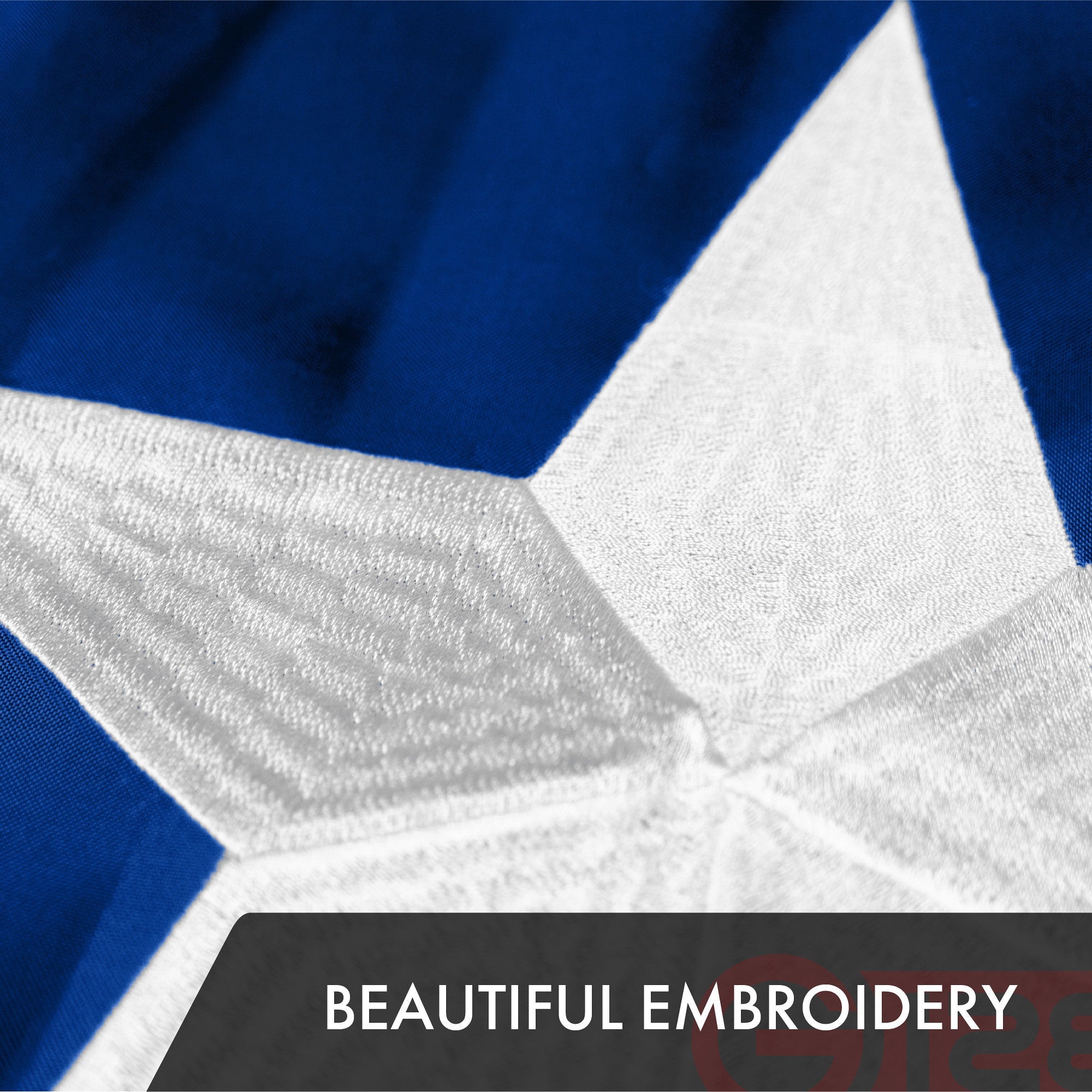 G128 Puerto Rico Puerto Rican Flag | 2x3 Ft | ToughWeave Series Embroidered 300D Polyester | Embroidered Design, Indoor/Outdoor, Brass Grommets