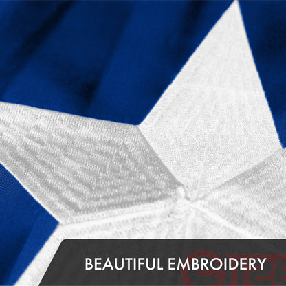 G128 Puerto Rico Puerto Rican Flag | 2x3 Ft | ToughWeave Series Embroidered 300D Polyester | Embroidered Design, Indoor/Outdoor, Brass Grommets