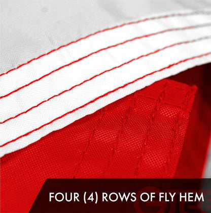 G128 Georgia State Flag | 2x3 Ft | ToughWeave Series Embroidered 300D Polyester | Embroidered Design, Indoor/Outdoor, Brass Grommets