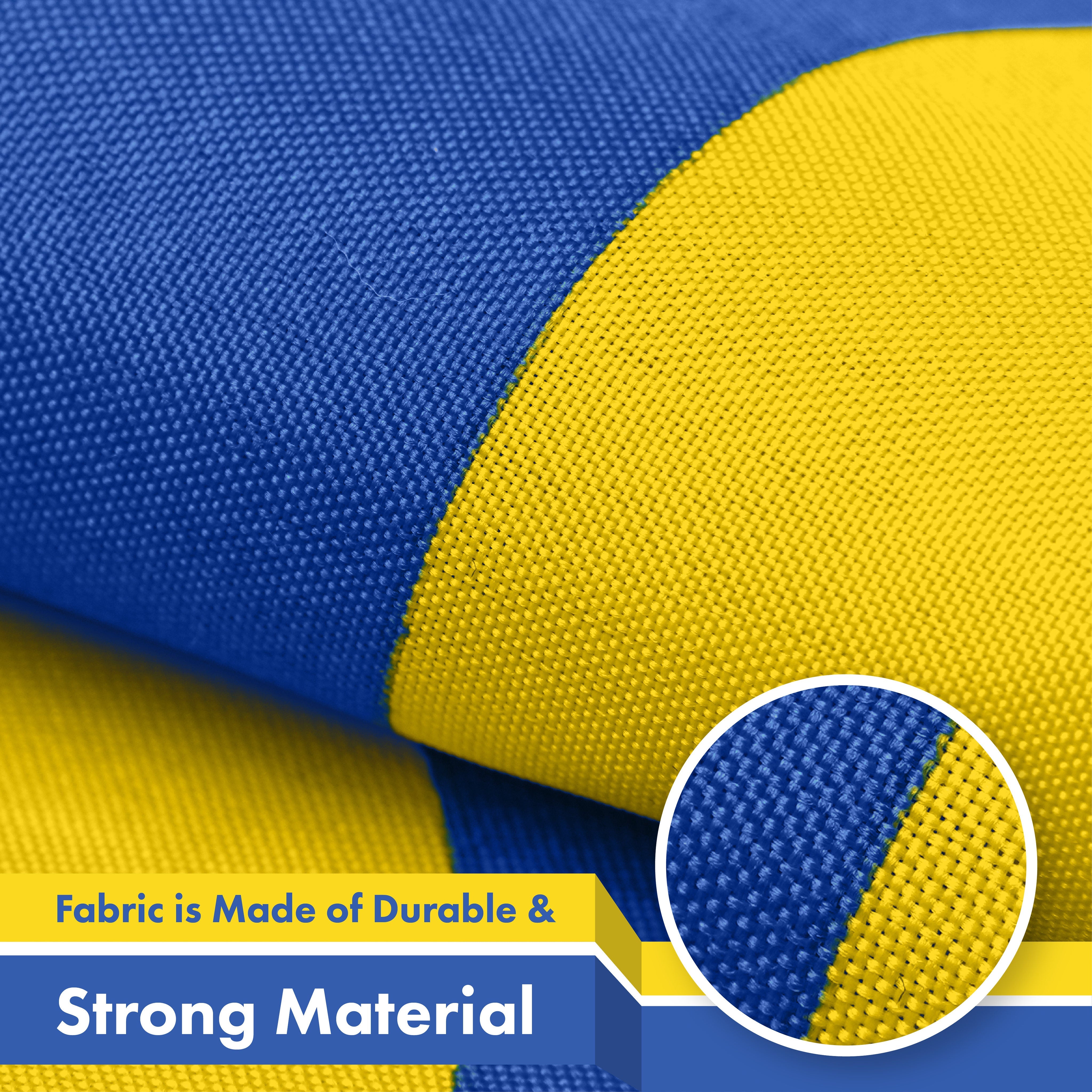 G128 Ukraine Ukrainian Coat of Arms Flag | 2x3 Ft | LiteWeave Pro Series Printed 150D Polyester | Country Flag, Indoor/Outdoor, Vibrant Colors, Brass Grommets, Thicker and More Durable Than 100D Poly