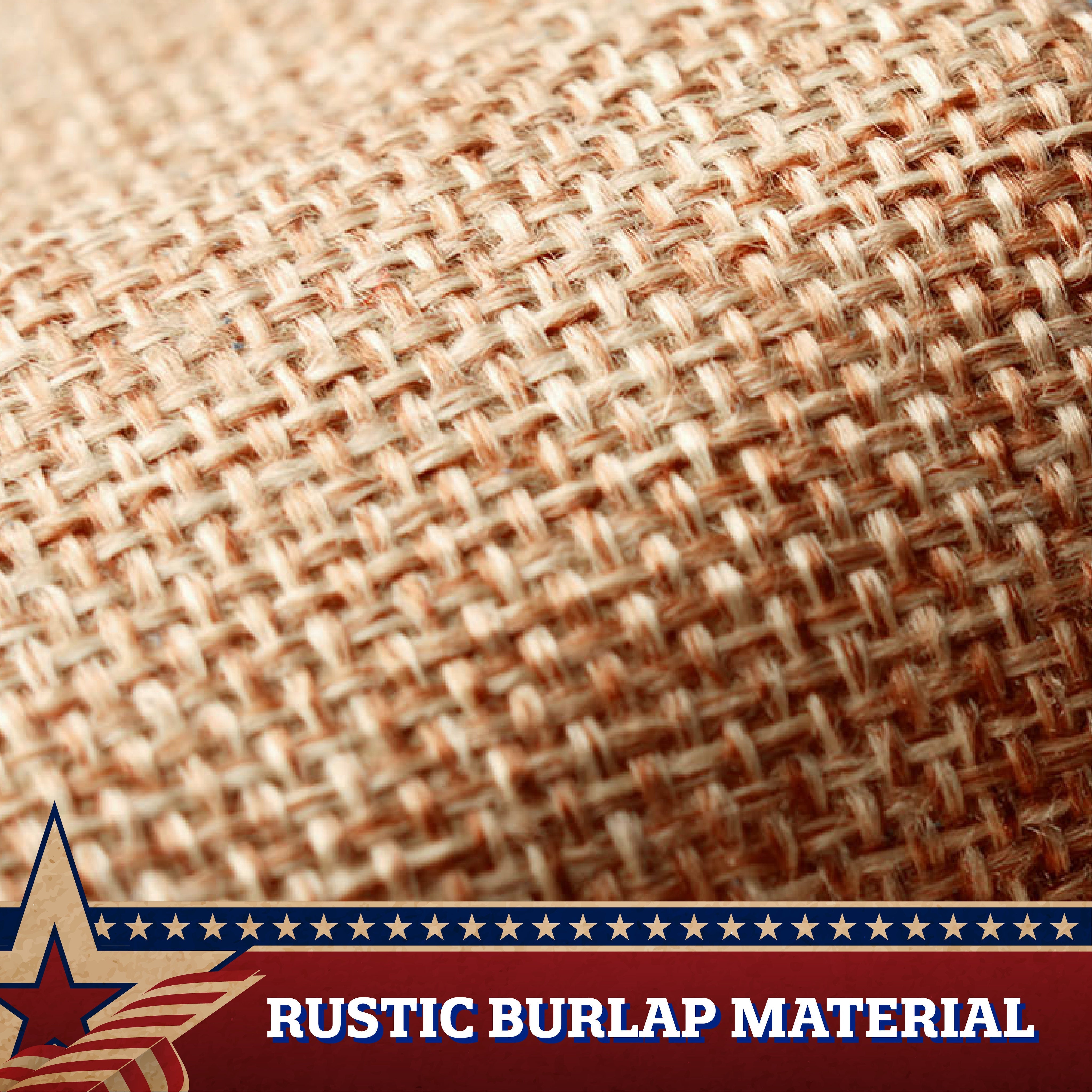 G128 USA Tea Stained Pleated Fan Flag 2x4FT Burlap Embroidered Polyester Stars and Stripes