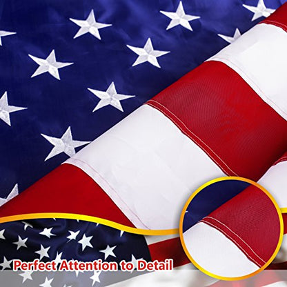 American Flag 300D Embroidered Polyester 6x10 Ft