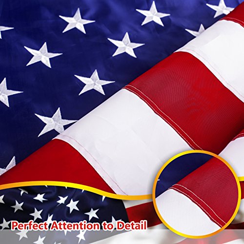 American Flag 300D Embroidered Polyester 6x10 Ft