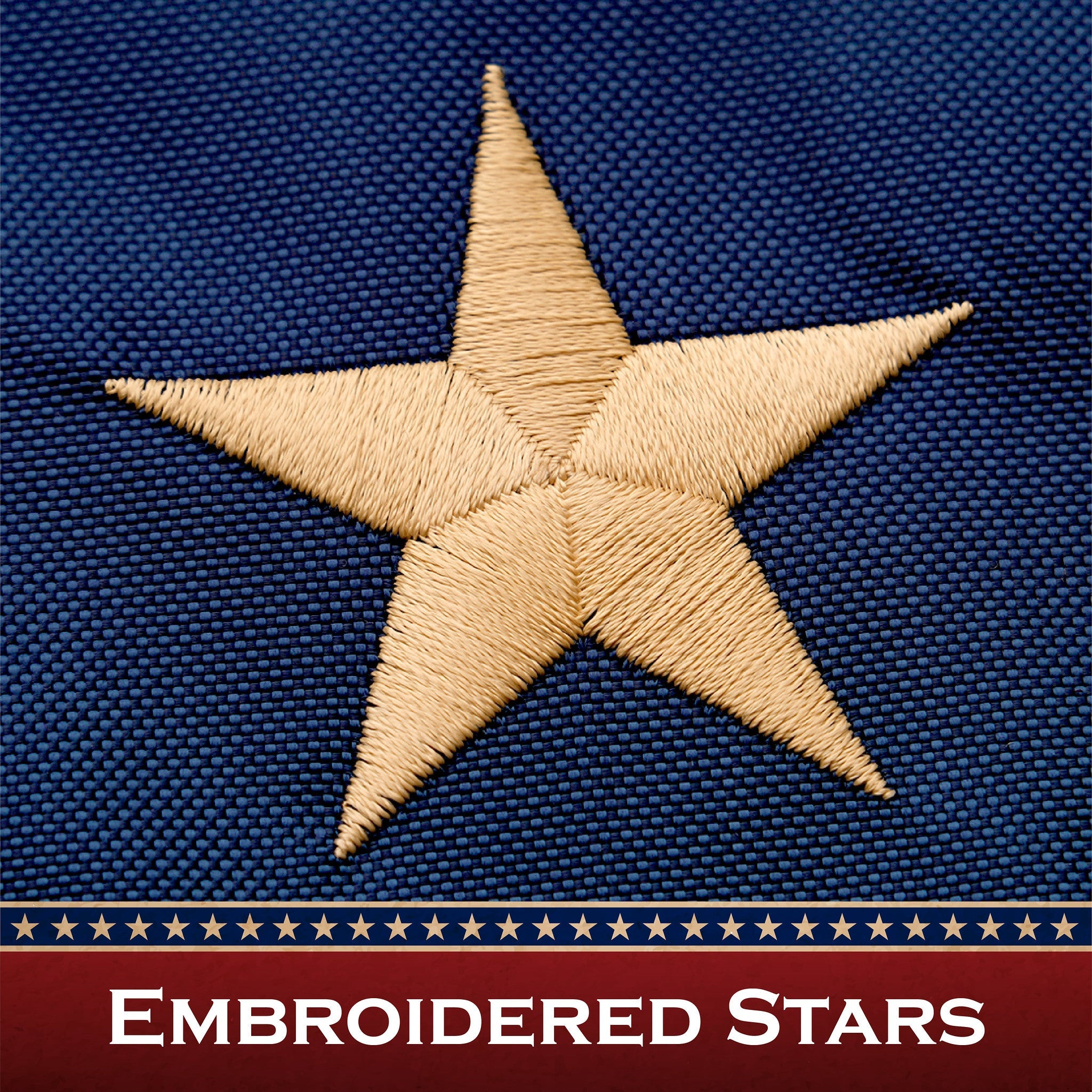 G128 American USA Tea-Stained Flag | 2x3 Ft | ToughWeave Pro Series Pole Sleeve Embroidered 420D Polyester | Embroidered Stars