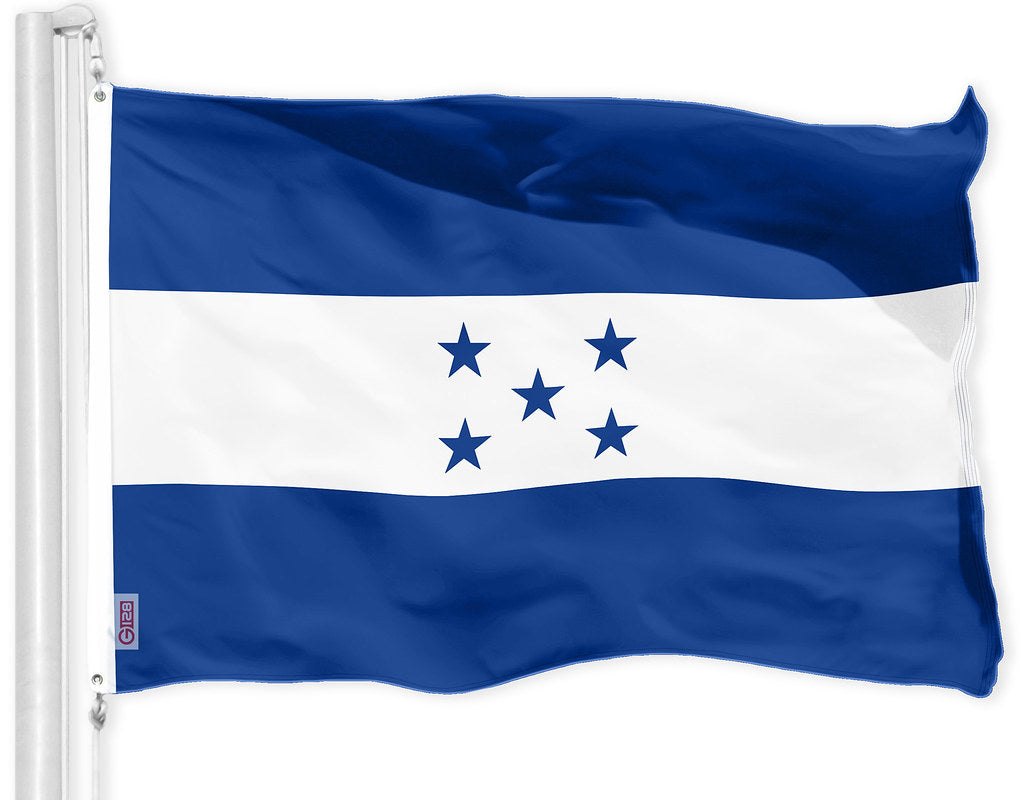 G128 Honduras Honduran Flag | 3x5 feet | Printed 150D - Indoor/Outdoor, Vibrant Colors, Brass Grommets, Quality Polyester, Much Thicker More Durable Than 100D 75D Polyester