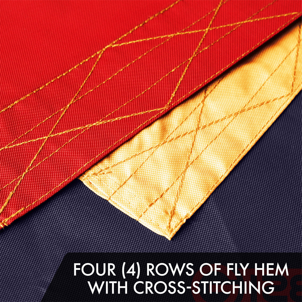 G128 Bennington Tea-Stained Flag | 6x10 Ft | Embroidered 420D Polyester - Embroidered Stars, Sewn Stripes, Brass Grommets, Indoor/Outdoor, Vibrant Colors, Quality Polyester