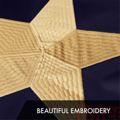 G128 Texas Tea-Stained TX State Flag | 3x5 Ft | Embroidered 420D Polyester - Embroidered Stars, Sewn Stripes, Brass Grommets, Indoor/Outdoor, Vibrant Colors, Quality Polyester