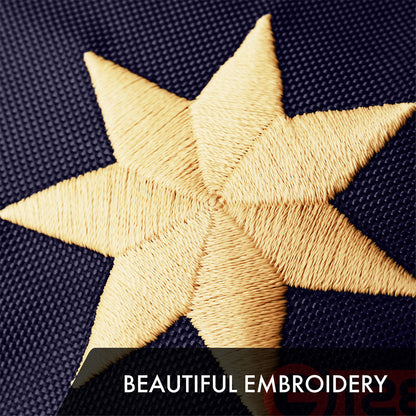 G128 Bennington Tea-Stained Flag | 4x6 Ft | Embroidered 420D Polyester - Embroidered Stars, Sewn Stripes, Brass Grommets, Indoor/Outdoor, Vibrant Colors, Quality Polyester