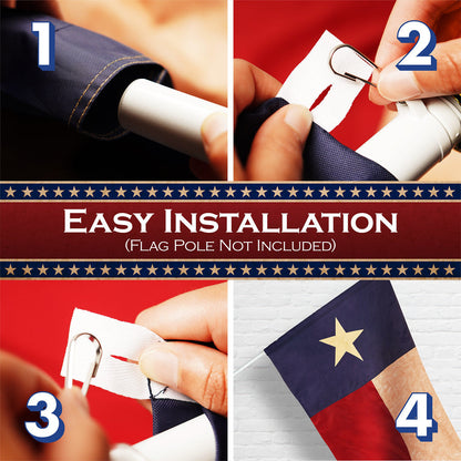 G128 Texas Tea-Stained TX State Flag | 2.5x4 Ft | Pole Sleeve Embroidered 420D Polyester - Embroidered Stars, Sewn Stripes, Brass Grommets, Indoor/Outdoor, Vibrant Colors, Quality Polyester