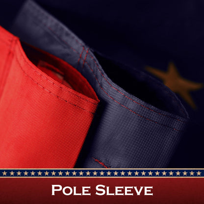 G128 Betsy Ross Tea-Stained Flag | 2.5x4 Ft | Pole Sleeve Embroidered 420D Polyester - Embroidered Stars, Sewn Stripes, Brass Grommets, Indoor/Outdoor, Vibrant Colors, Quality Polyester
