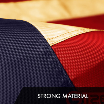 G128 Betsy Ross Tea-Stained Flag | 5x8 Ft | Embroidered 420D Polyester - Embroidered Stars, Sewn Stripes, Brass Grommets, Indoor/Outdoor, Vibrant Colors, Quality Polyester