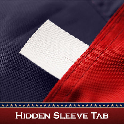 G128 Betsy Ross Tea-Stained Flag | 1x1.5 Ft | Pole Sleeve Embroidered 420D Polyester - Embroidered Stars, Sewn Stripes, Brass Grommets, Indoor/Outdoor, Vibrant Colors, Quality Polyester