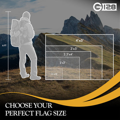 G128 Alaska AK State Flag | 3x5 Ft | Embroidered 220GSM SPUN POLYESTER - Embroidered Stars, Sewn Stripes, Brass Grommets, Indoor/Outdoor, Vibrant Colors, Heavy Duty SPUN POLYESTER