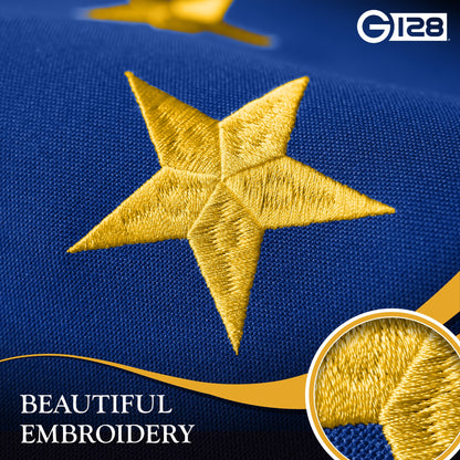 Alaska State Flag | 2x3 Ft | StormFlyer Series Embroidered 220GSM Spun Polyester | Embroidered Design, Indoor/Outdoor, Brass Grommets, Heavy Duty, All Weather