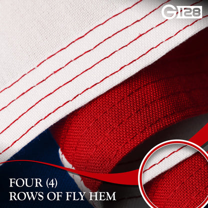 G128 Puerto Rico Puerto Rican Flag | 1x1.5 Ft | StormFlyer Series Embroidered 220GSM Spun Polyester | Embroidered Design, Indoor/Outdoor, Brass Grommets, Heavy Duty, All Weather