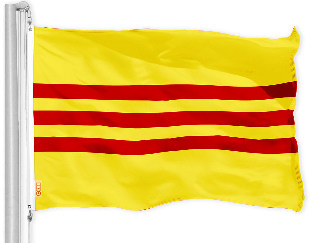 G128 South Vietnam Flag | 3x5 Ft | Printed 150D Polyester - Indoor/Outdoor, Vibrant Colors, Brass Grommets, Quality Polyester, Much Thicker More Durable Than 100D 75D Polyester
