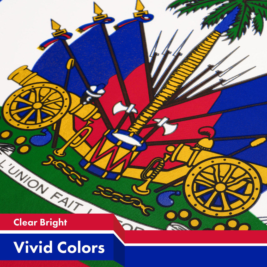 G128 Haiti Haitian Flag | 3x5 Ft | Printed 150D Polyester - Indoor/Outdoor, Vibrant Colors, Brass Grommets, Quality Polyester, Much Thicker More Durable Than 100D 75D Polyester