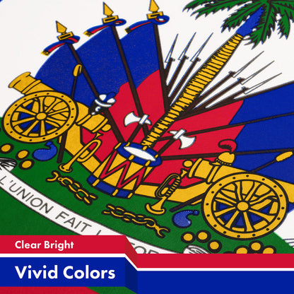 G128 Haiti Haitian Flag | 3x5 Ft | Printed 150D Polyester - Indoor/Outdoor, Vibrant Colors, Brass Grommets, Quality Polyester, Much Thicker More Durable Than 100D 75D Polyester