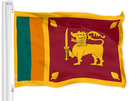 G128 Sri Lanka Sri Lankan Flag | 3x5 Ft | Printed 150D Polyester - Indoor/Outdoor, Vibrant Colors, Brass Grommets, Quality Polyester, Much Thicker More Durable Than 100D 75D Polyester