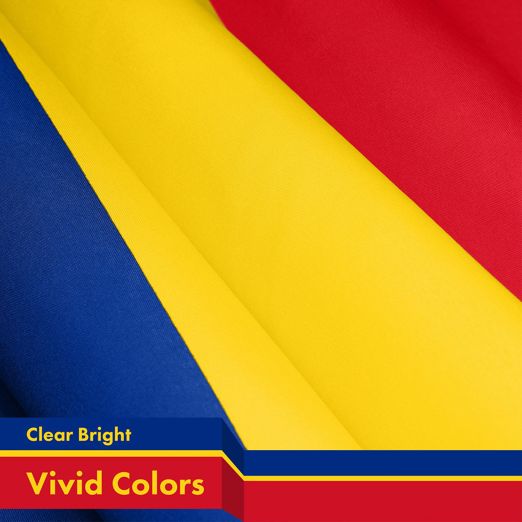 G128 Romania Romanian Flag | 3x5 Ft | Printed 150D Polyester - Indoor/Outdoor, Vibrant Colors, Brass Grommets, Quality Polyester, Much Thicker More Durable Than 100D 75D Polyester