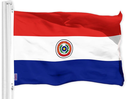 G128 Paraguay Paraguayan Flag | 3x5 Ft | Printed 150D Polyester - Indoor/Outdoor, Vibrant Colors, Brass Grommets, Quality Polyester, Much Thicker More Durable Than 100D 75D Polyester
