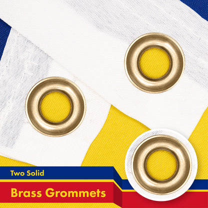 G128 Romania Romanian Flag | 3x5 Ft | Printed 150D Polyester - Indoor/Outdoor, Vibrant Colors, Brass Grommets, Quality Polyester, Much Thicker More Durable Than 100D 75D Polyester
