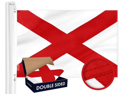 Alabama State Flag | 3x5 Ft | Double ToughWeave Series Double Sided Embroidered 210D Polyester | Embroidered Design, Indoor/Outdoor, Brass Grommets, Heavy Duty, 3-ply