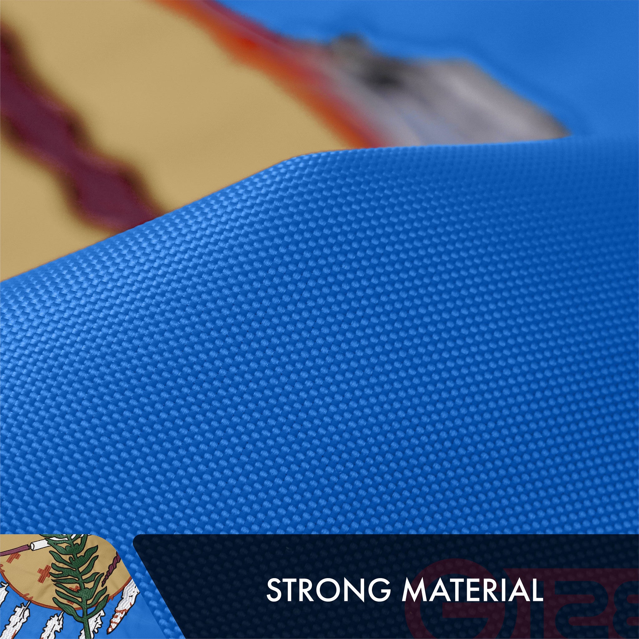 G128 Oklahoma State Flag | 3x5 Ft | Double ToughWeave Series Double Sided Embroidered 210D Polyester | Embroidered Design, Indoor/Outdoor, Brass Grommets, Heavy Duty, 2-ply