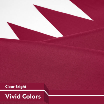 G128 Qatar Qatari Flag | 3x5 Ft | LiteWeave Pro Series Printed 150D Polyester | Country Flag, Indoor/Outdoor, Vibrant Colors, Brass Grommets, Thicker and More Durable Than 100D 75D Polyester